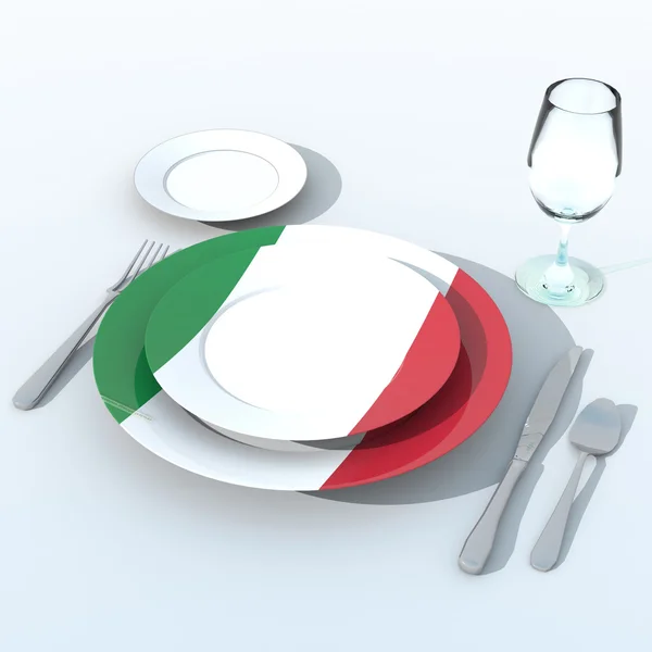 Objetos 3D con colores de bandera de Italia — Foto de Stock