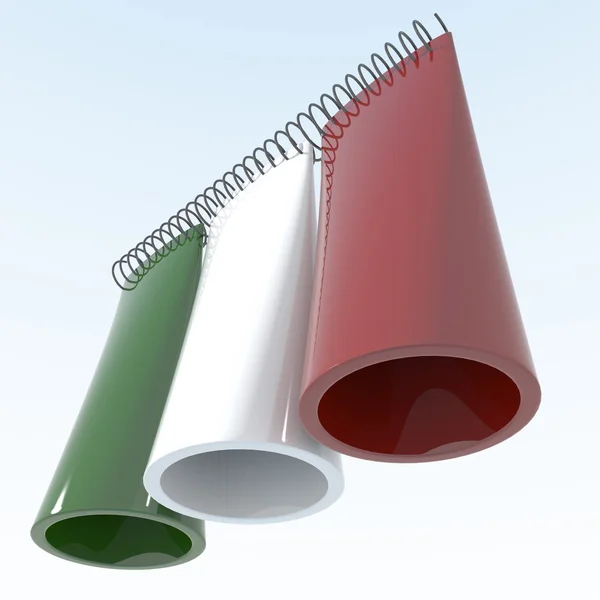 3D objects with Italy flag colors — Stock Photo, Image