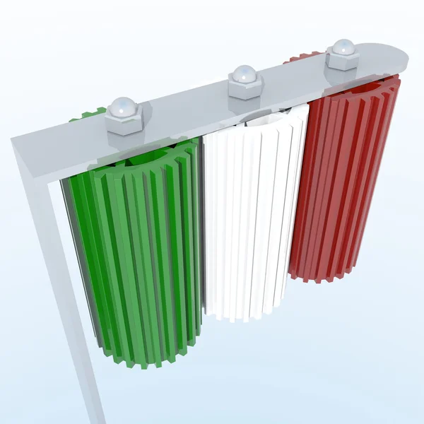 3D-Objekte mit italienischen Flaggenfarben — Stockfoto