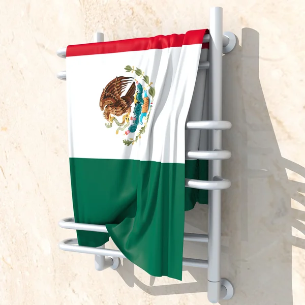 3D-objekt med färger flagga Mexiko — Stockfoto