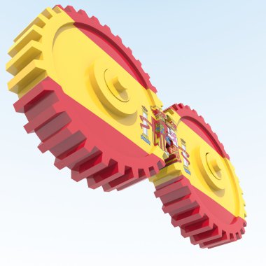 3D nesneler renklerle İspanya bayrağı