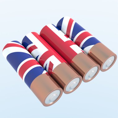 İngiltere ile 3D nesneleri renkler bayrak