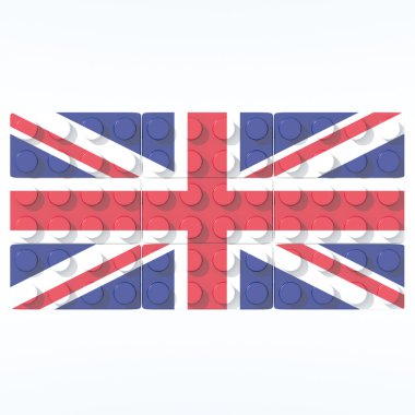 İngiltere ile 3D nesneleri renkler bayrak