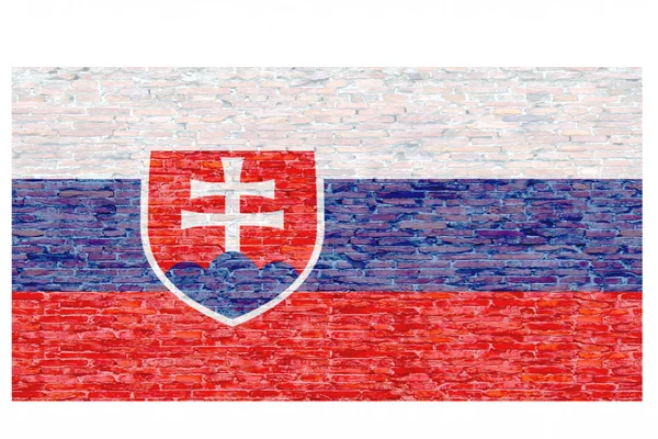 3D-objekt med färger flag Slovakien — Stockfoto