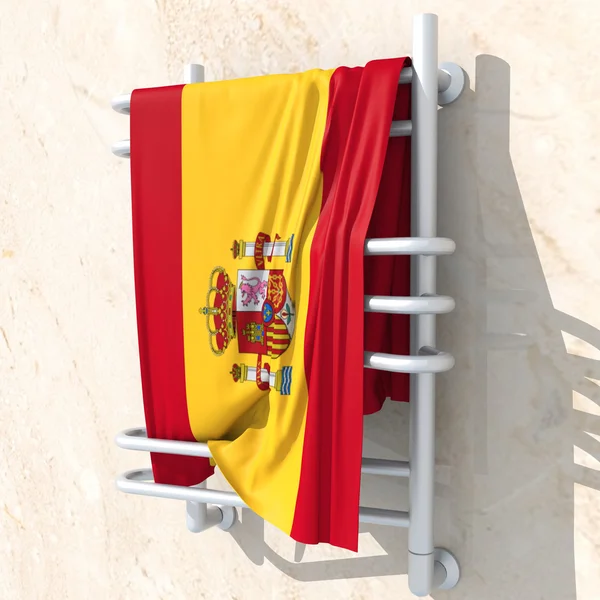 3D-objekt med färger flagga Spanien — Stockfoto