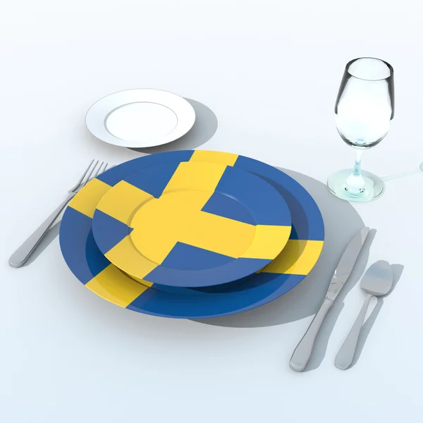 3D objects with colors flag Sweden — Stock Photo, Image