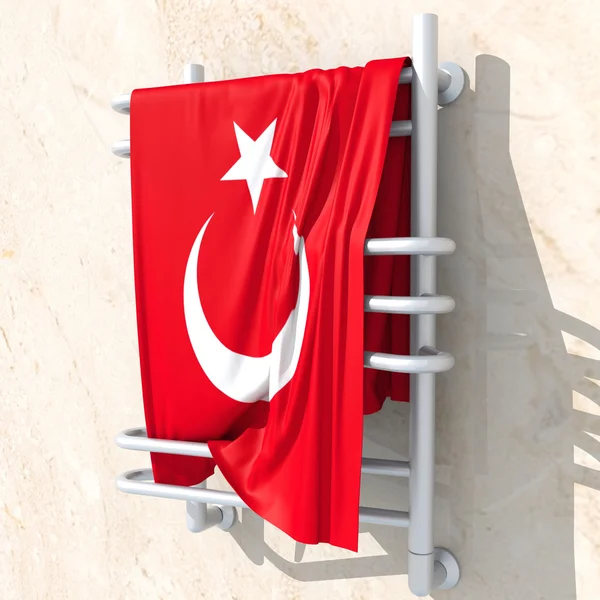 Objetos 3D com cores de bandeira da Turquia — Fotografia de Stock