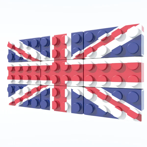 Objets 3D avec couleurs drapeau britannique — Photo