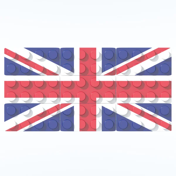 Oggetti 3D con colori bandiera UK — Foto Stock