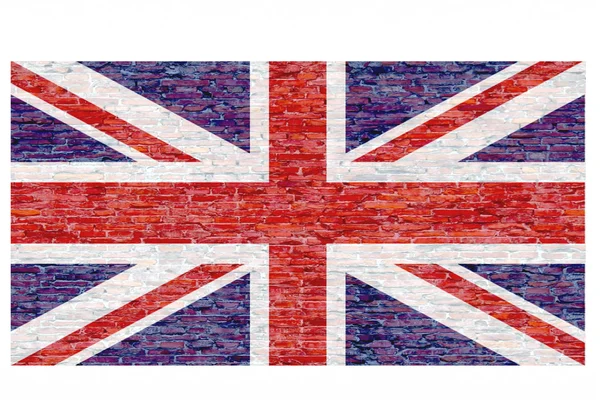 3D-objekt med brittiska flaggan färger — Stockfoto