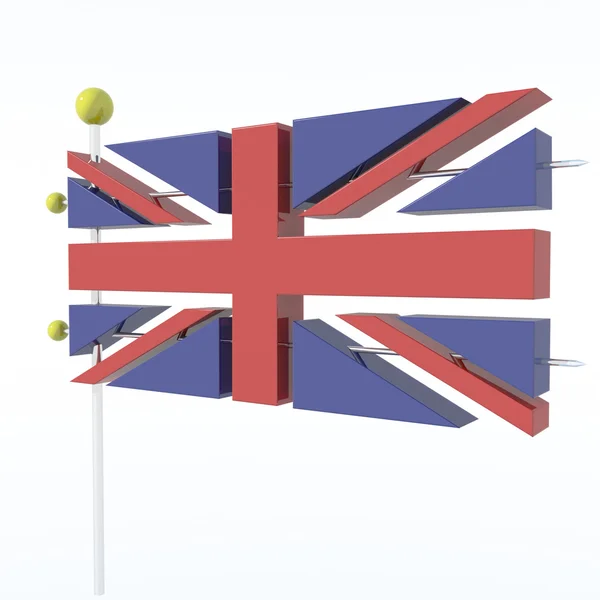 3D-objecten met Britse vlag kleuren — Stockfoto