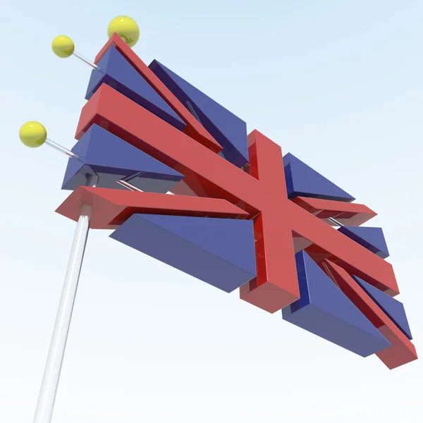 3D-Objekte mit uk Flaggenfarben — Stockfoto