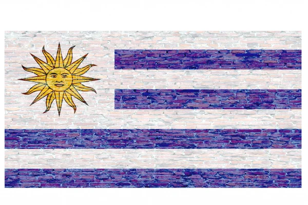 Uruguay ile 3D nesneleri renkler bayrak — Stok fotoğraf