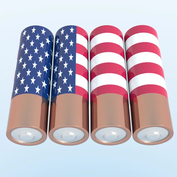 Objetos 3D com cores de bandeira dos EUA — Fotografia de Stock