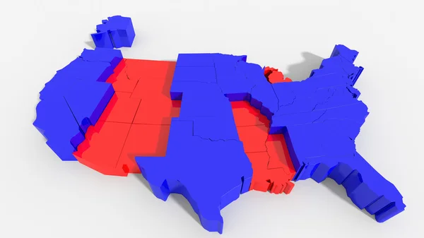 Mapa 3D USA con indicación IN — Foto de Stock