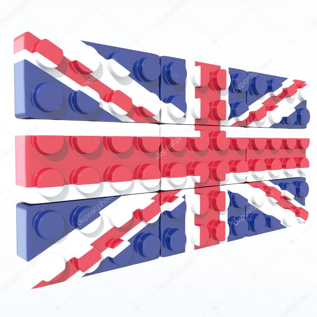 3D objects with UK flag colors