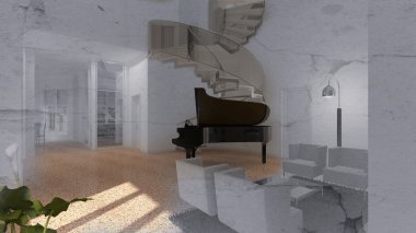 Bina iç ve dış, mobilya ile 3d modelleme