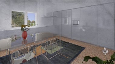 Bina iç ve dış, mobilya ile 3d modelleme