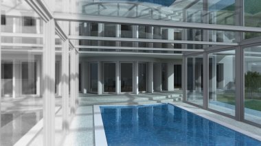 Bina iç ve dış, mobilya ile 3d modelleme
