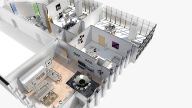 Bina iç ve dış, mobilya ile 3d modelleme