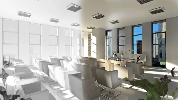 3D modeling gebouw interieur en exterieur, met meubilair — Stockfoto