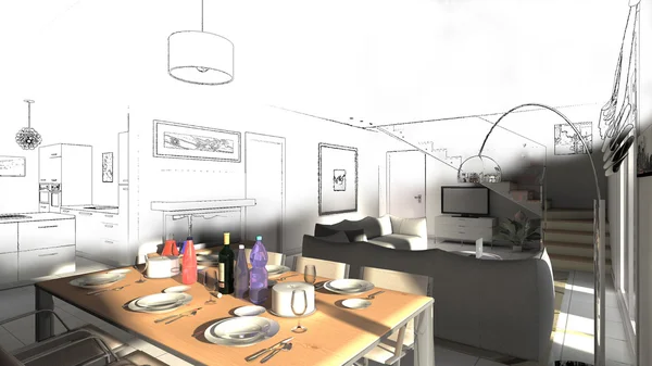 Bina iç ve dış, mobilya ile 3d modelleme