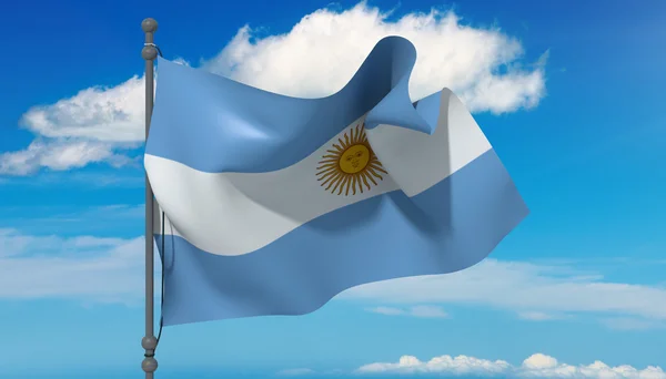 阿根廷国旗在风中 — 图库照片