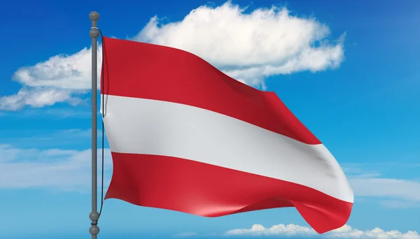 Oostenrijk vlag in de wind — Stockfoto