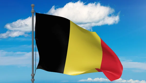 Belgische Flagge im Wind — Stockfoto