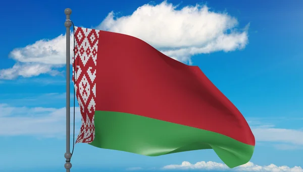 바람에 벨로루시의 깃발 — 스톡 사진