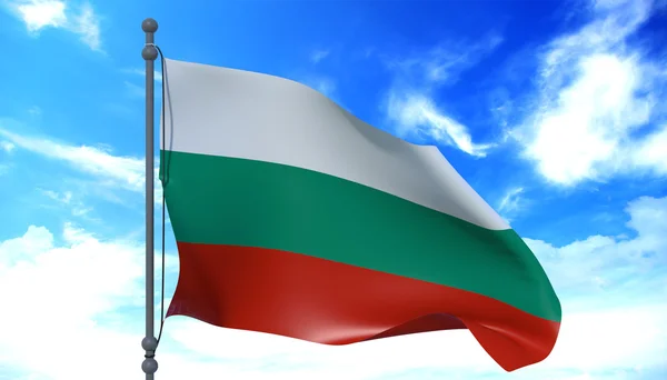 Прапор Болгарії на вітрі — стокове фото