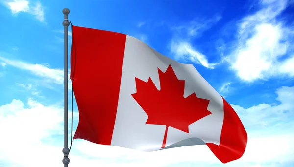 Canada vlag in de wind — Stockfoto