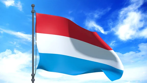 Luxembourg flag in the wind — Stock Photo, Image