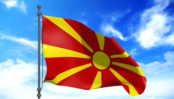 Macedonia flag in the wind — Stock Photo, Image