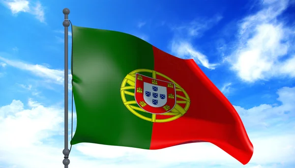 Bandera de Portugal en el viento — Foto de Stock