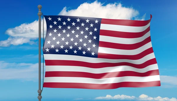 USA flag in the wind — Stock Photo, Image