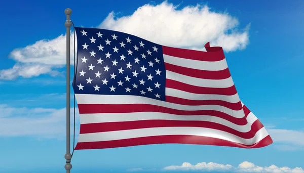 USA flag in the wind — Stock Photo, Image