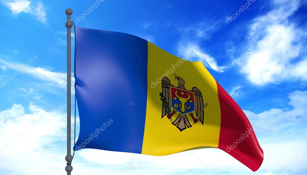 Moldova flag in the wind