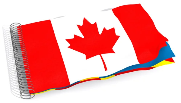 Flag with spiral Canada — Stock Photo, Image