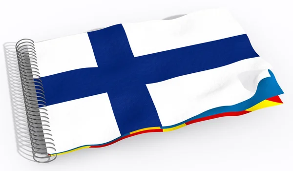 Flagge mit Spirale Finnland — Stockfoto