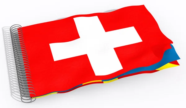 Flag with spiral switzerland — Stock Photo, Image