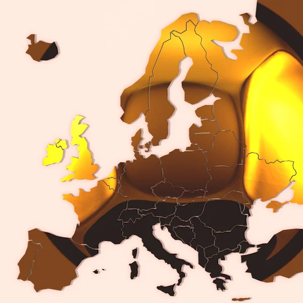 Mapa de Europa 3D con textura —  Fotos de Stock