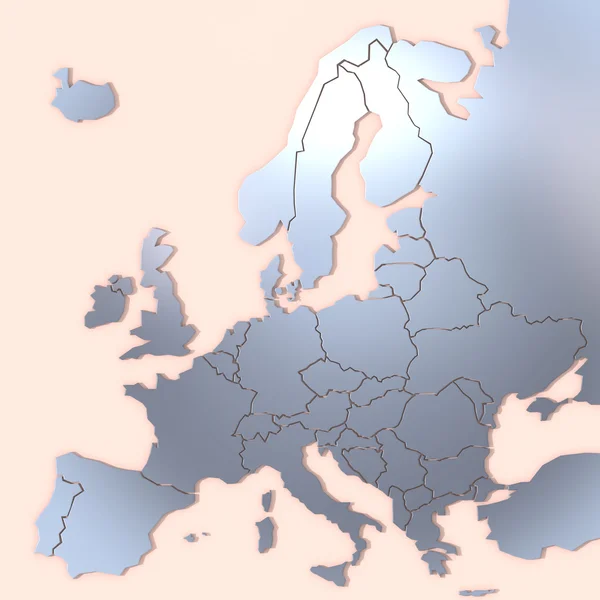 Evropy mapa 3d s texturou — Stock fotografie