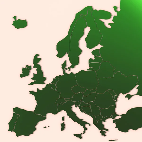 Europe Map 3D with texture — Stock Photo, Image