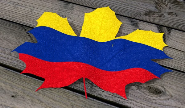 Bandera de color de hoja Colombia — Foto de Stock