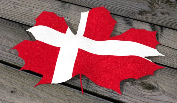 Blad kleur vlag Denemarken — Stockfoto