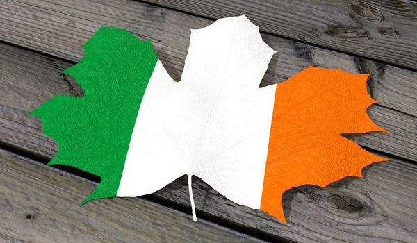 Bandiera colore foglia Irlanda — Foto Stock