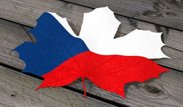 Leaf color flag Czech Republic — Stock Photo, Image