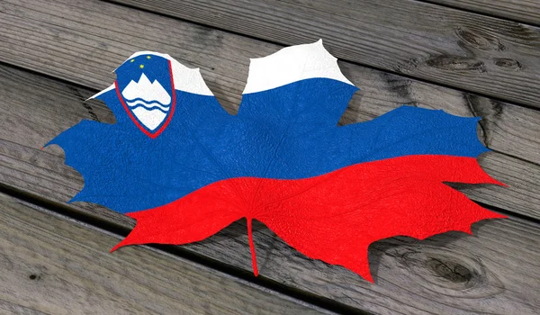 葉色の旗スロベニア — ストック写真