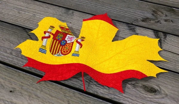 Leaf color flag Spain — Stock Photo, Image